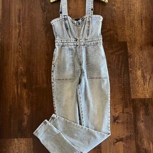 VENUS SEXY Women's Light Blue Denim jumpsuit